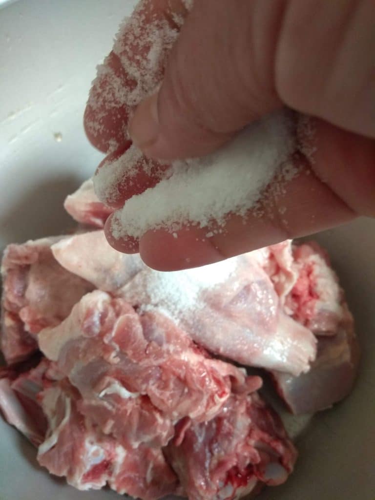 Salting the meat