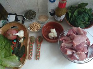 Ingredientes para preparar mole verde